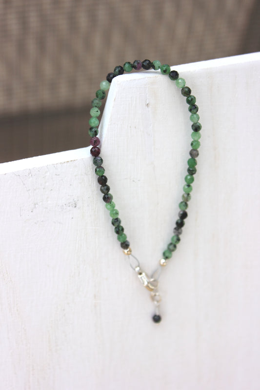 Ruby in Zoisite faceted bracelet