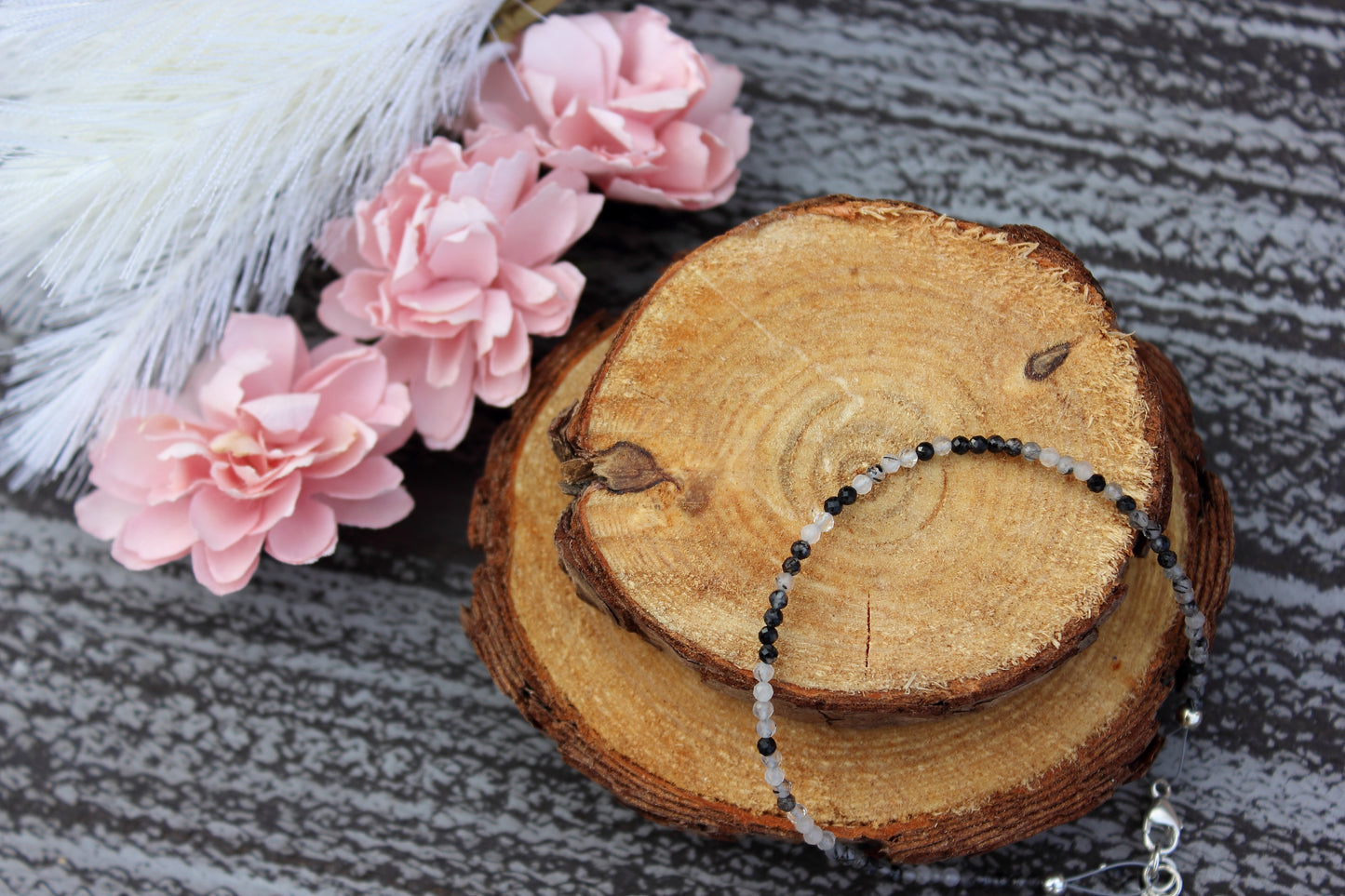 Rutilated Quartz faceted bracelet