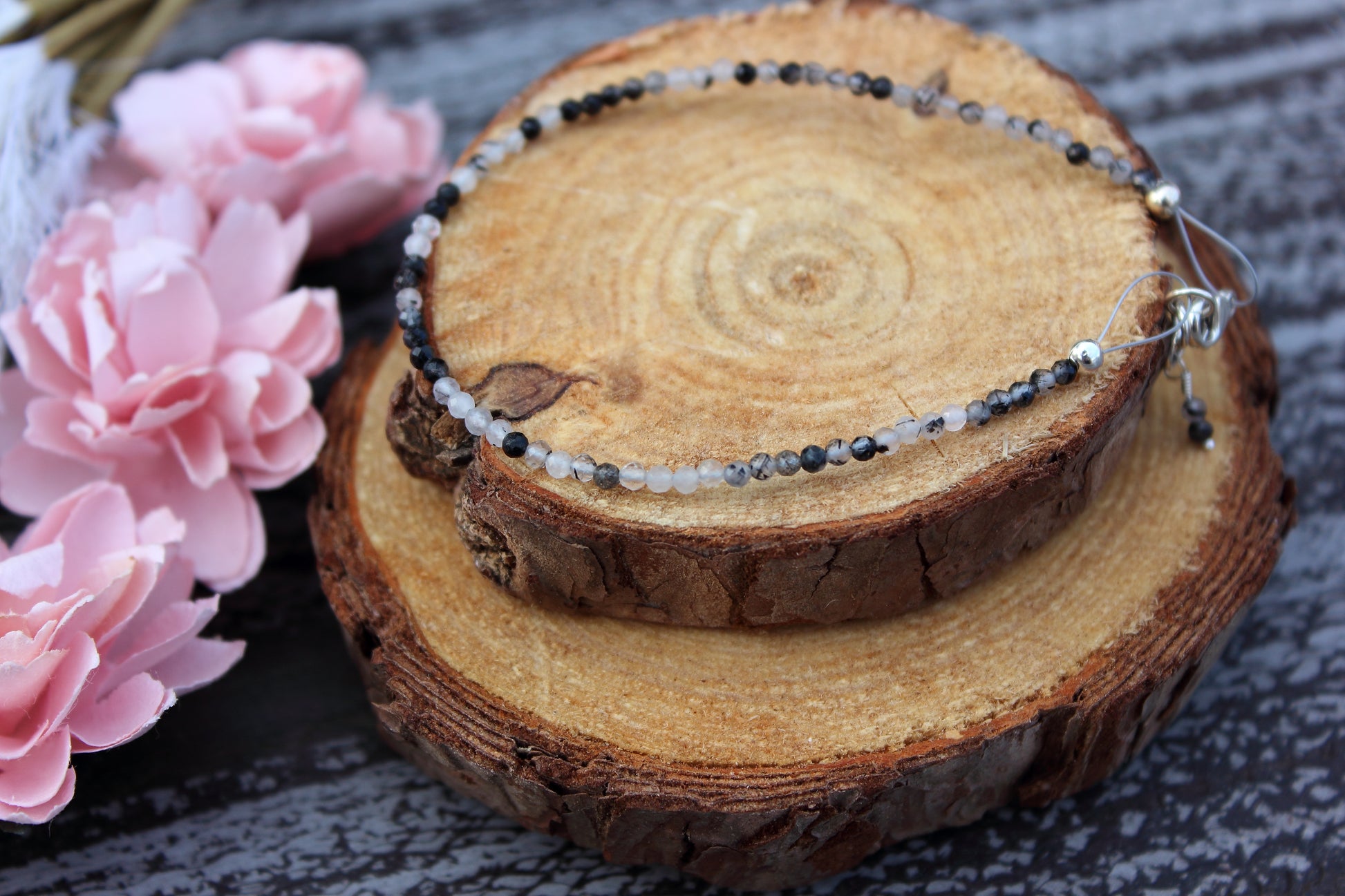 Rutilated Quartz faceted bracelet