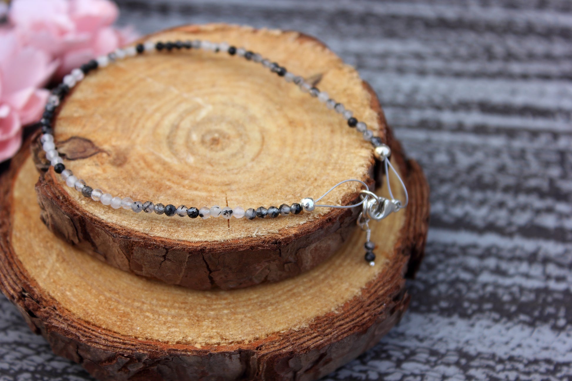 Rutilated Quartz faceted bracelet