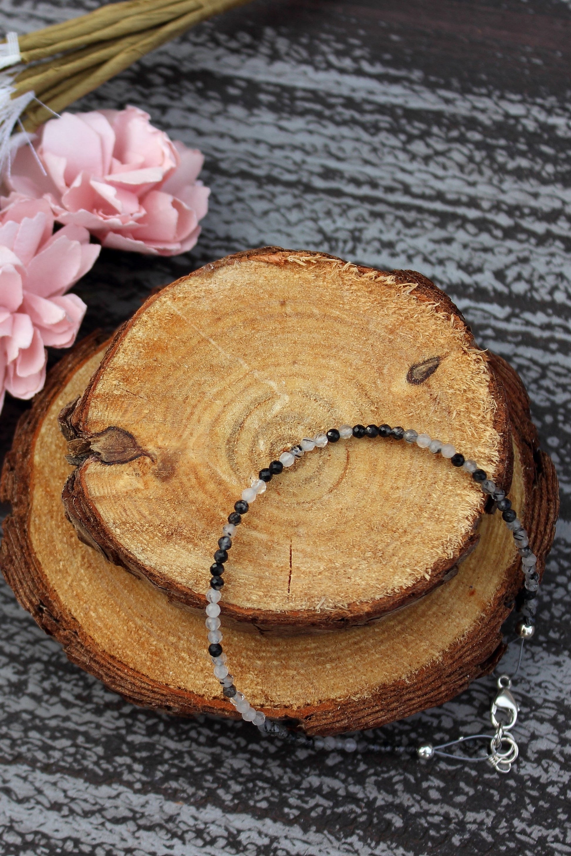 Rutilated Quartz faceted bracelet