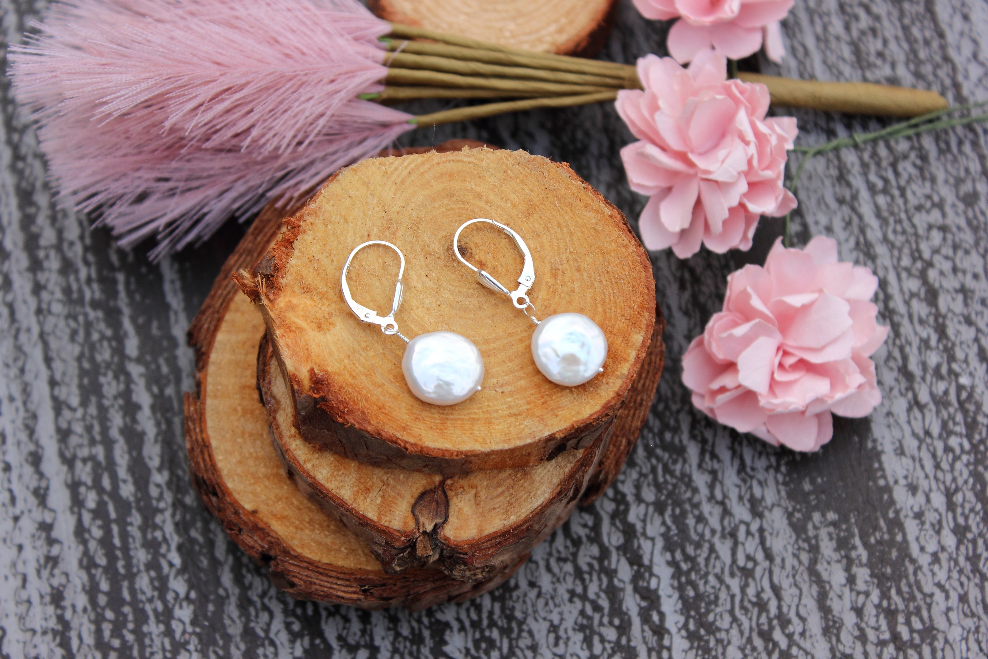 Coin Pearl Earrings