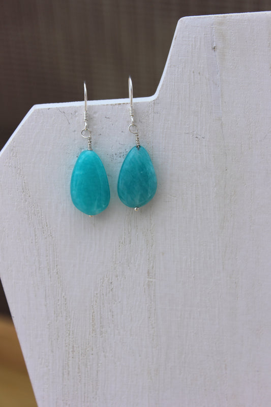 Amazonite Tear Drop Earrings