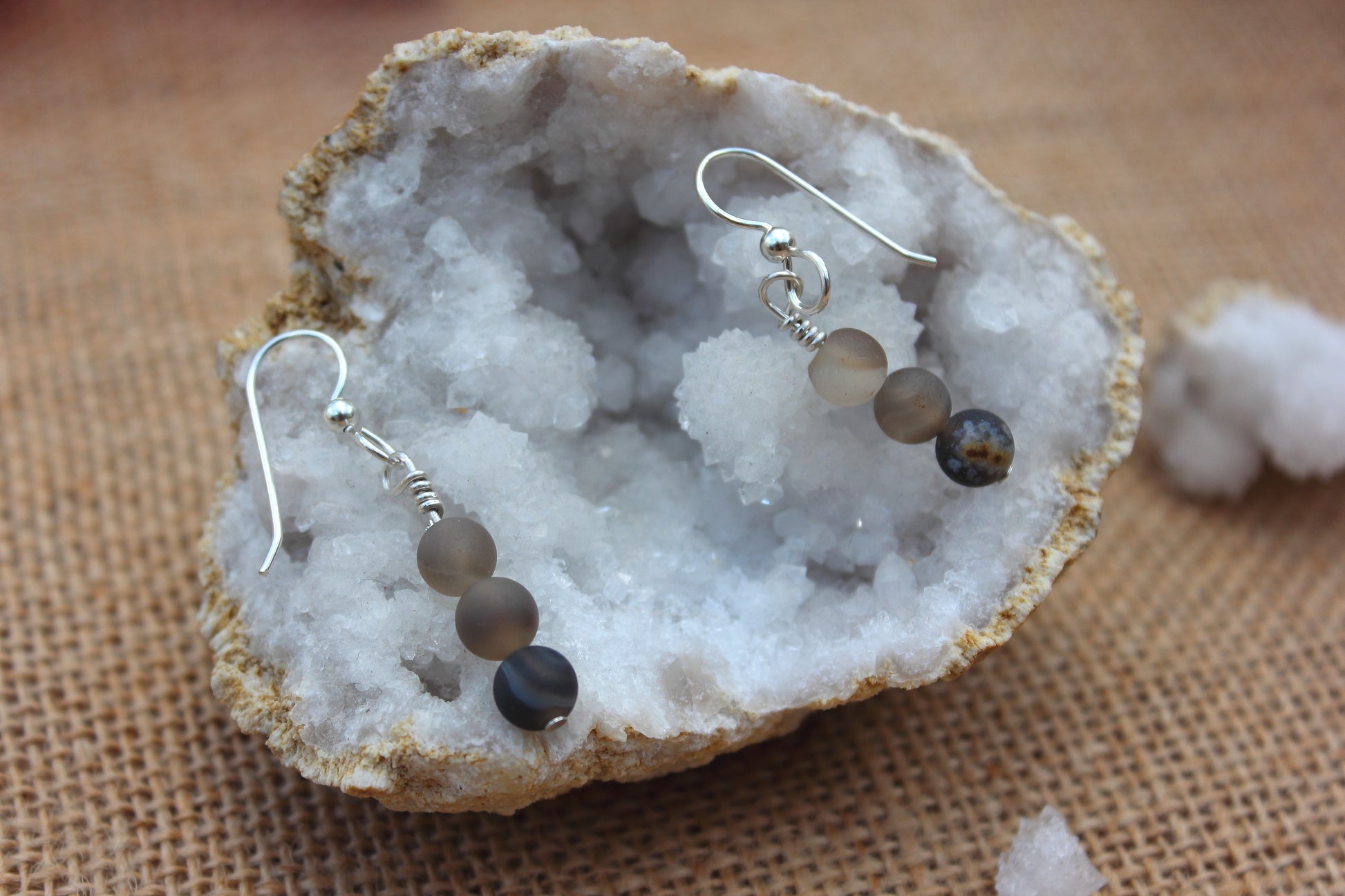 Druzy Agate Drop Earrings