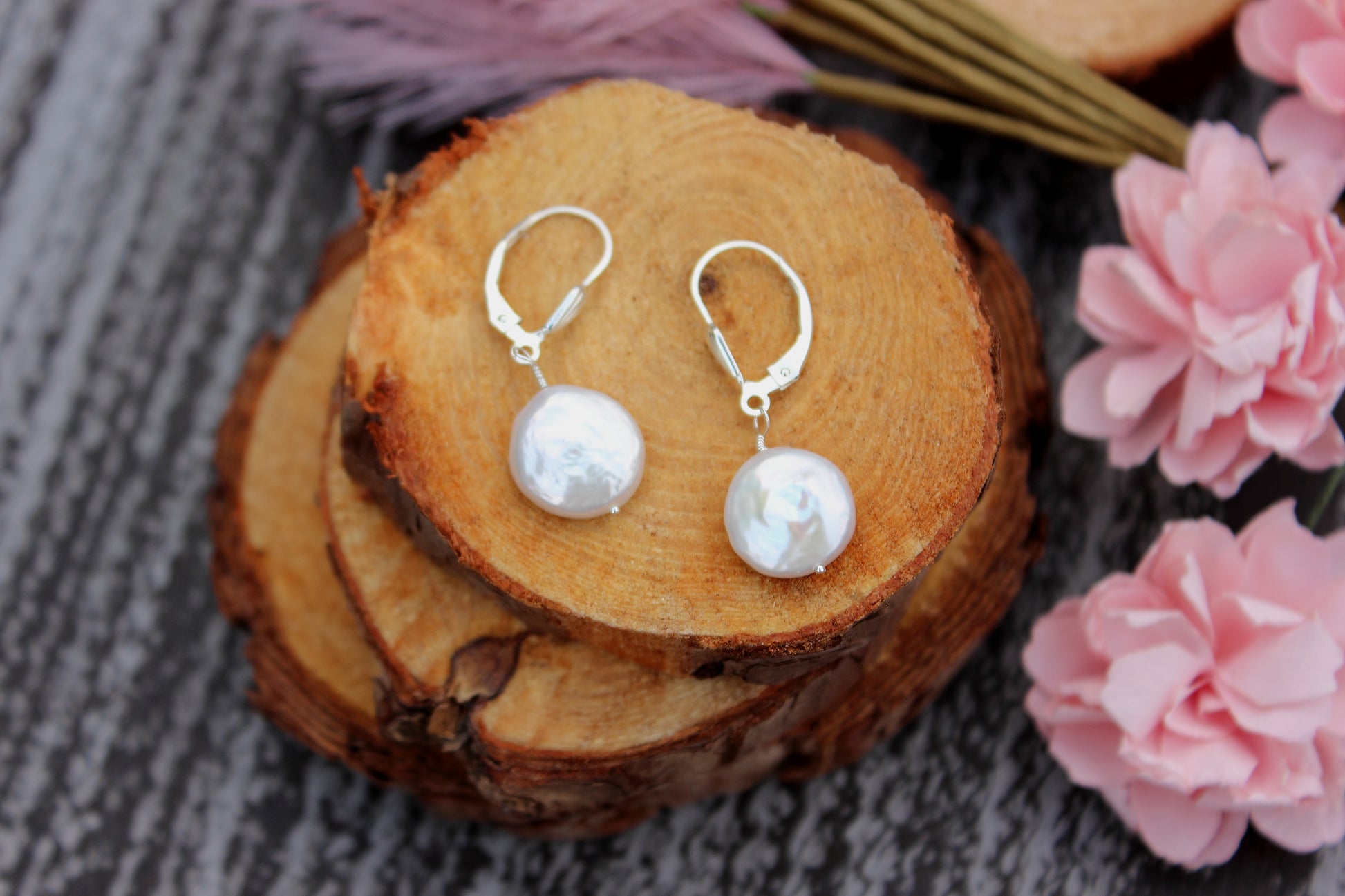 Coin Pearl Earrings