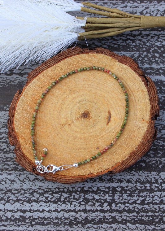 Unakite faceted bracelet