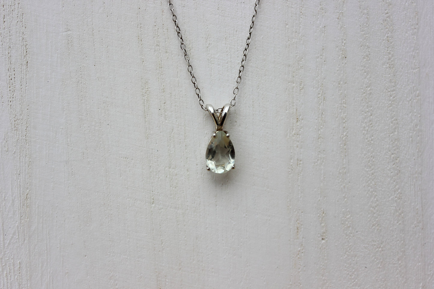 White Topaz Pear Necklace