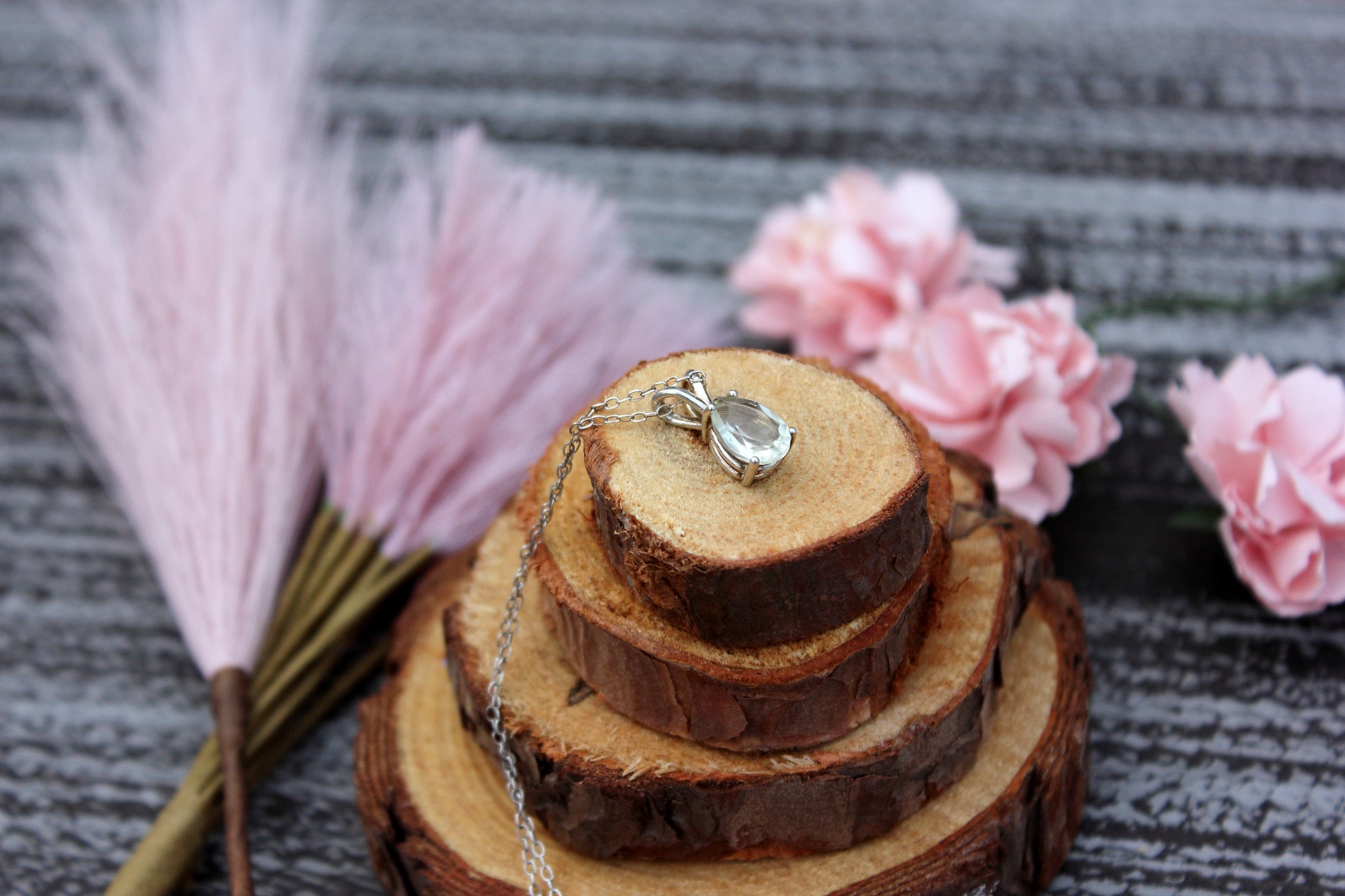 White Topaz Pear Necklace