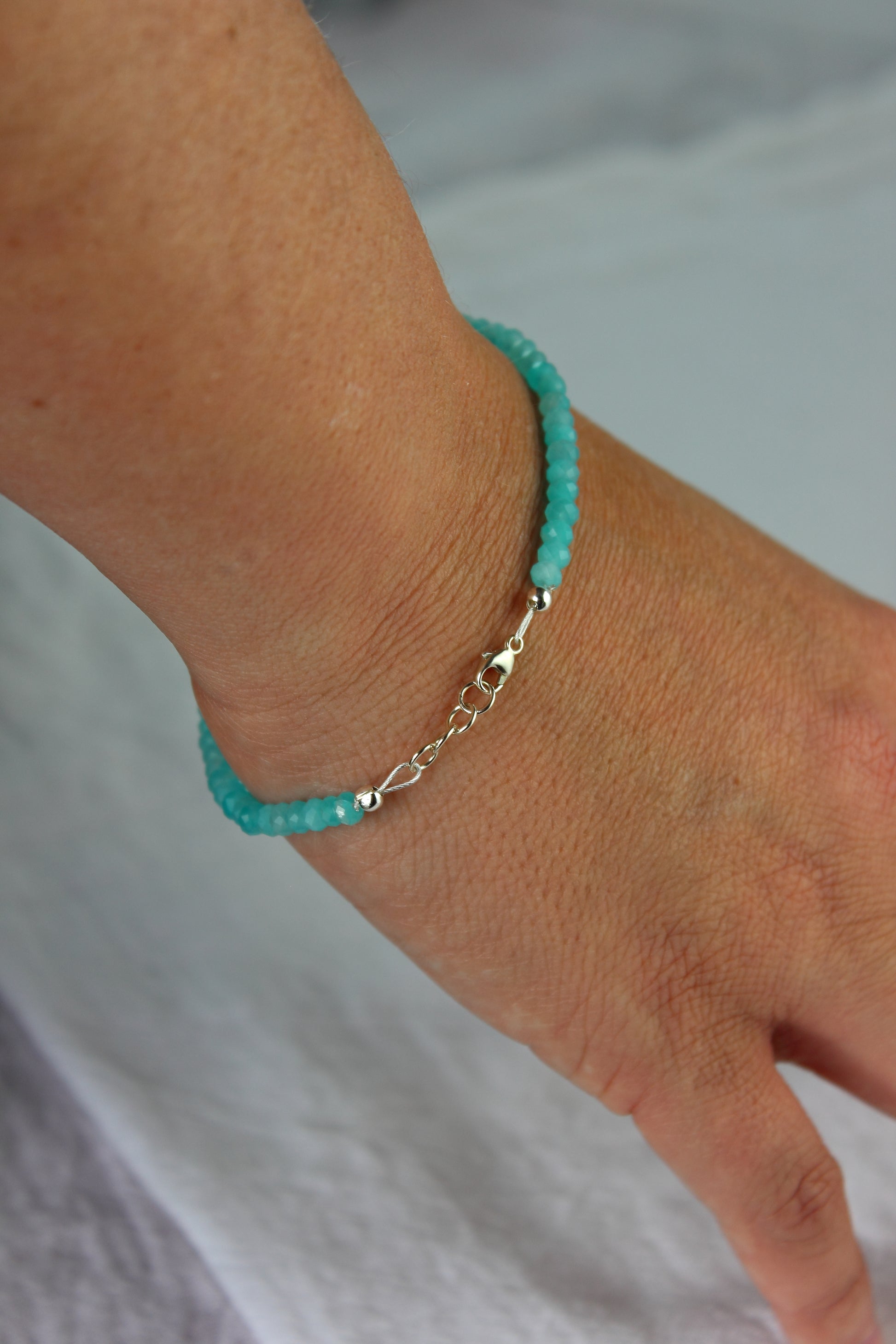 Amazonite faceted bracelet