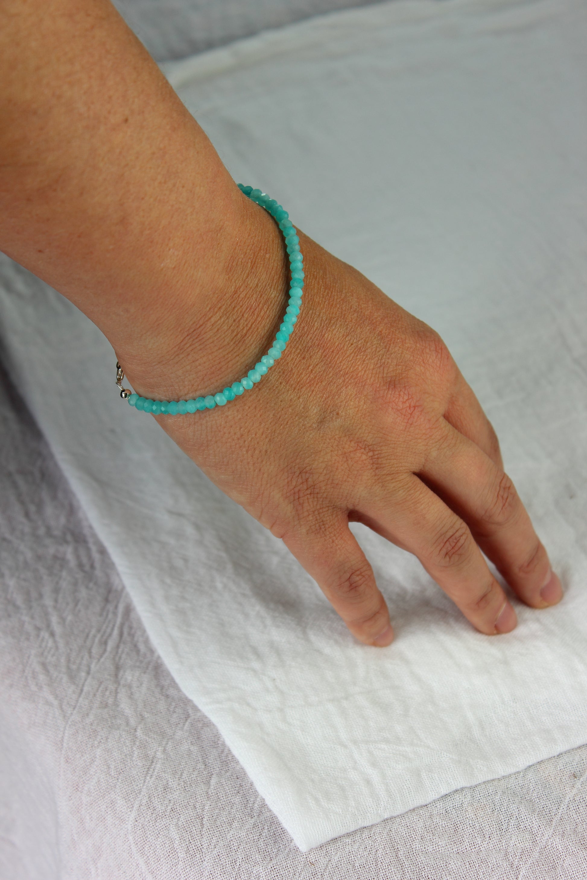 Amazonite faceted bracelet