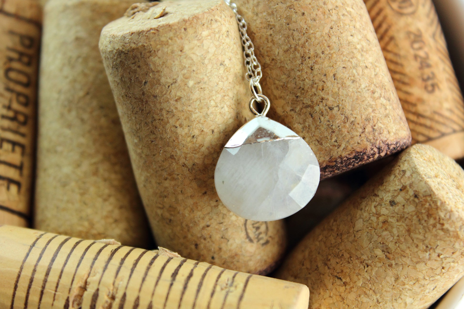 Rainbow Moonstone Briolette Necklace