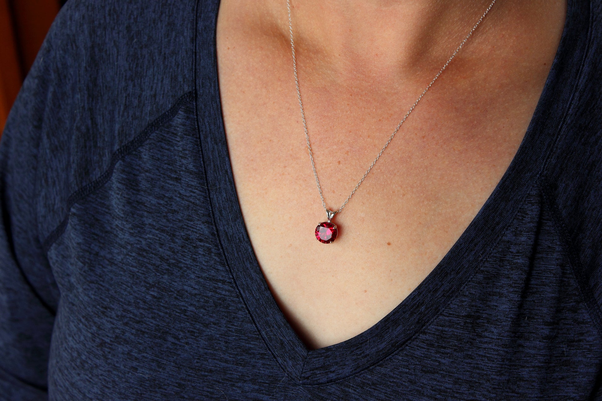 Round Cut Ruby Pendant