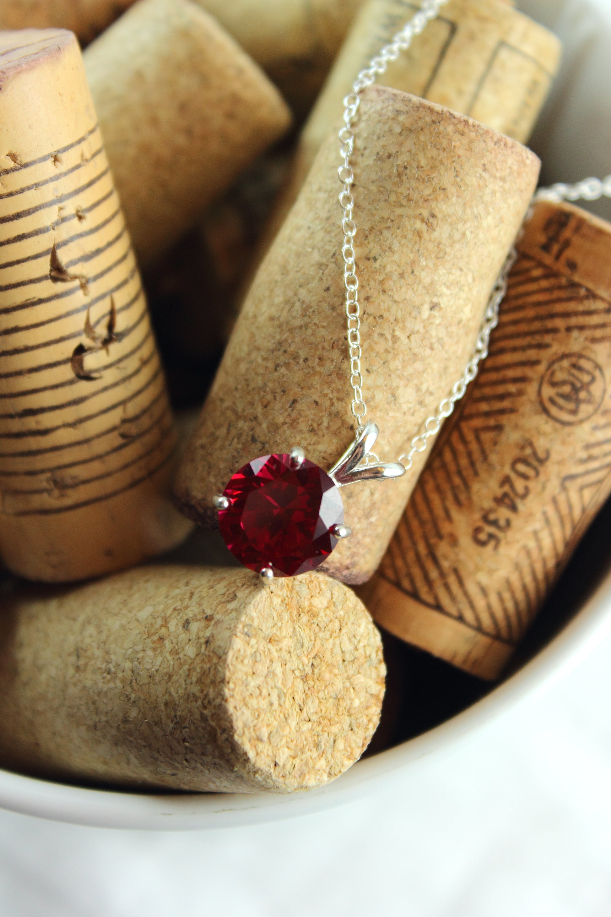 Round Cut Ruby Pendant