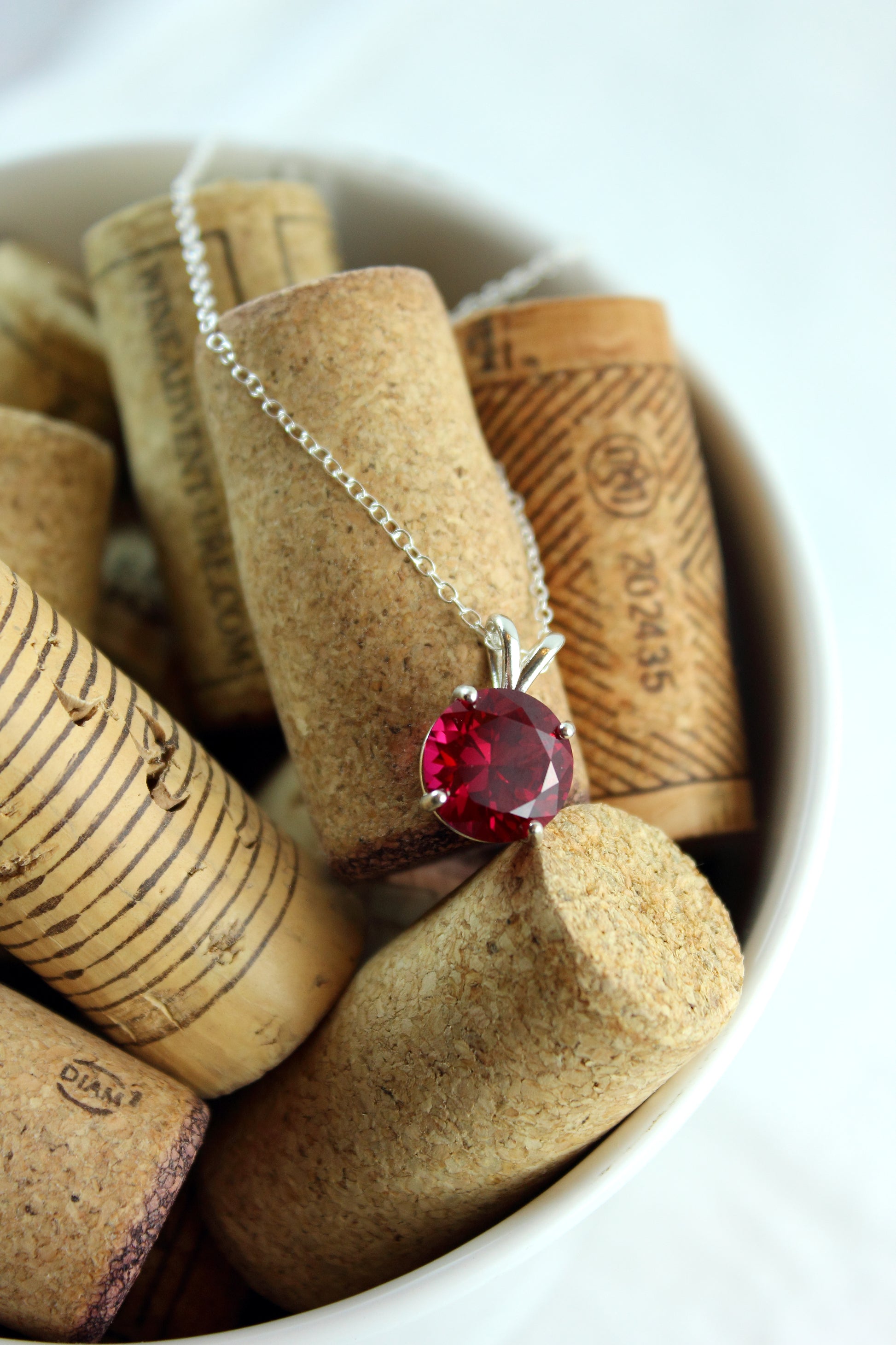 Round Cut Ruby Pendant