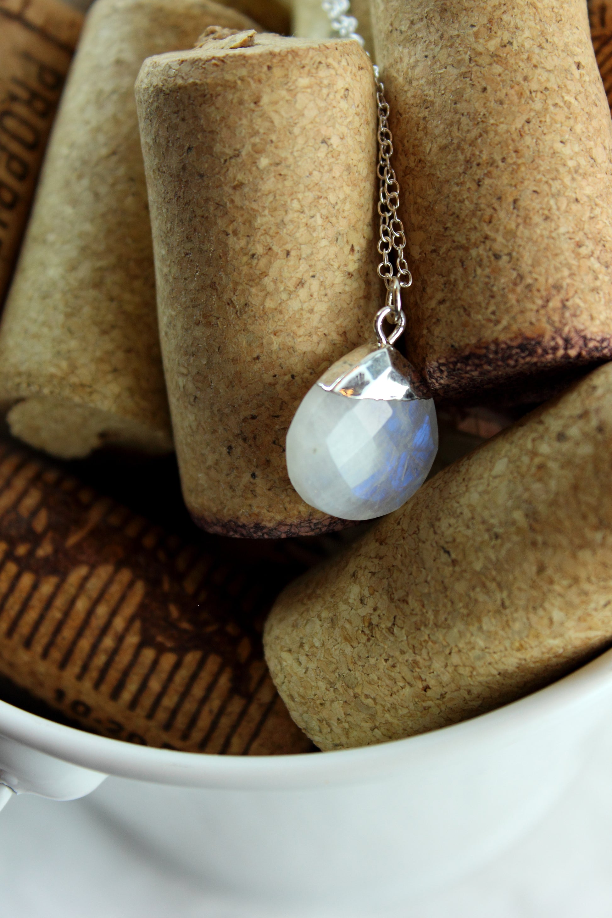 Rainbow Moonstone Briolette Necklace